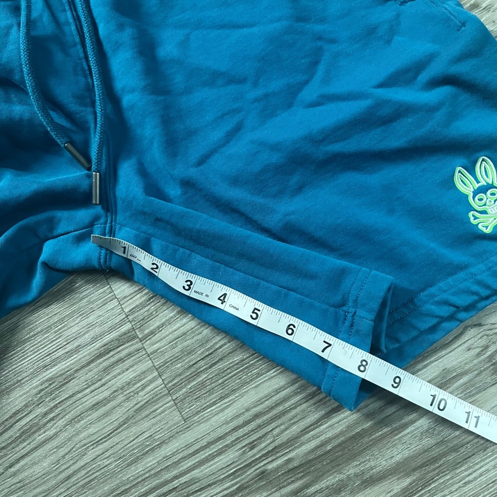 Psycho Bunny Mens Teal Blue French Terry Sweat Shorts B6R161W1FT Size M - Picture 7 of 9